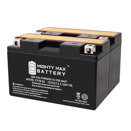 YT7B-BS 12V 6.5AH Replacement Battery Compatible With Yamaha 125 Zuma 2019-2020 - 2PK